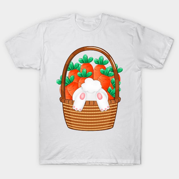 Easter Basket Bunny Rabbit T-Shirt by lunamoonart